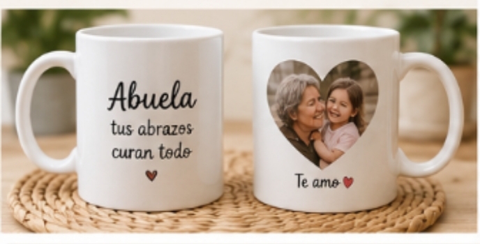 Taza Personalizada Abuela Con Foto Y Frase Día De Los Abuelos