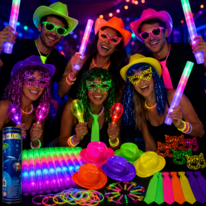 Combo Cotillón Flúo Neón Para Fiestas  LED Ruidoso Luminoso