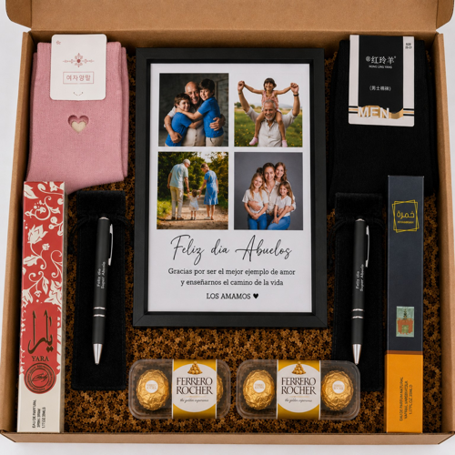 Box Abuelo Personalizado Con Portarretrato + Foto Impresión