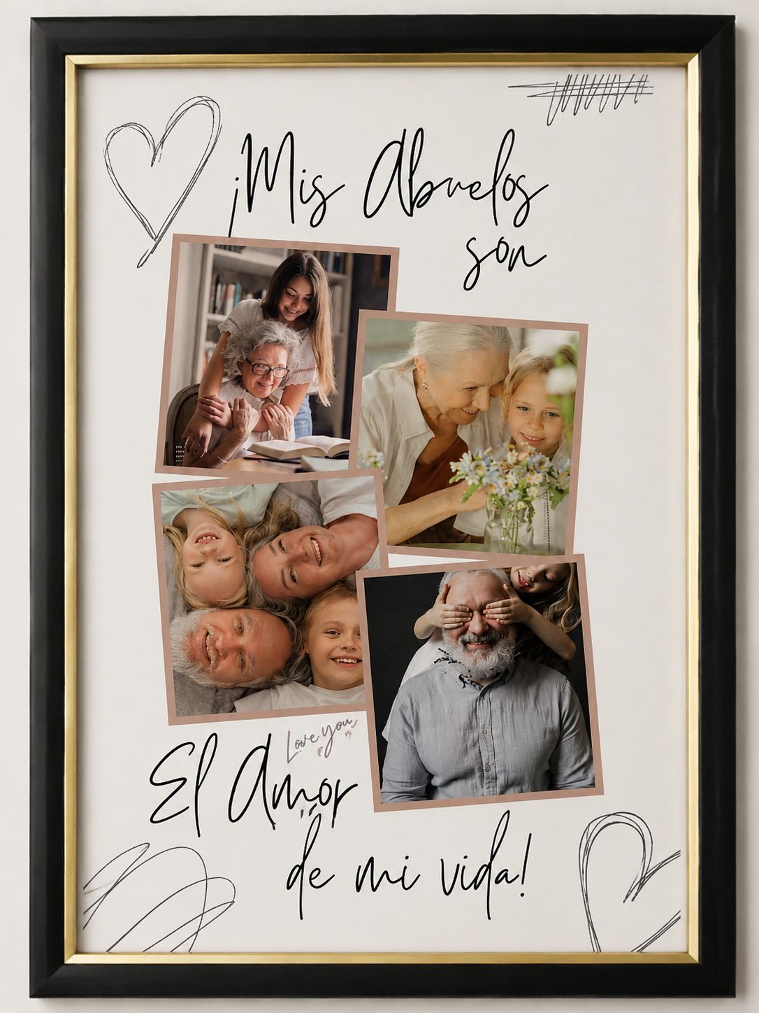 Portarretrato Día De Los Abuelos Personalizado Con Fotos