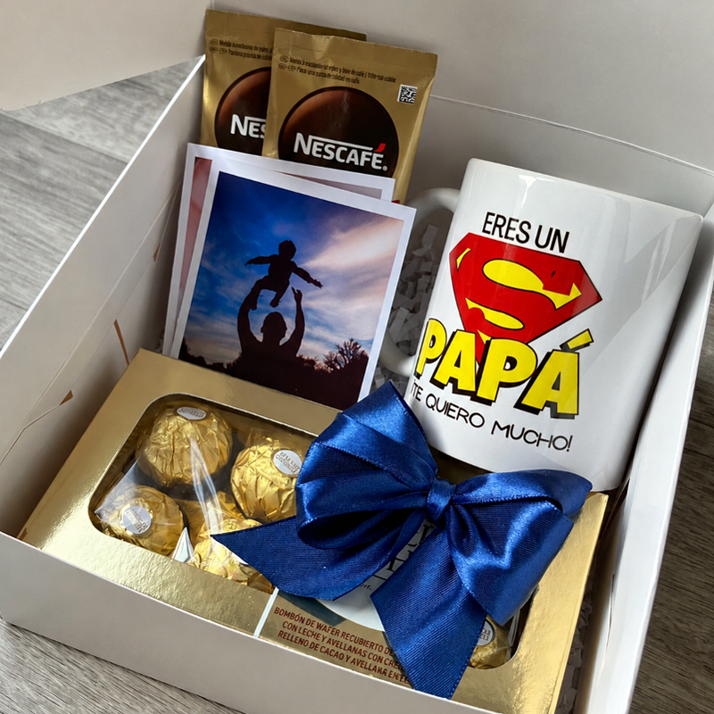 Regalo Día Del Padre Box Premium Taza Ferrero Y Fotos