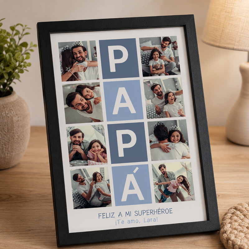 Cuadro Día Del Padre Personalizado Con Fotos
