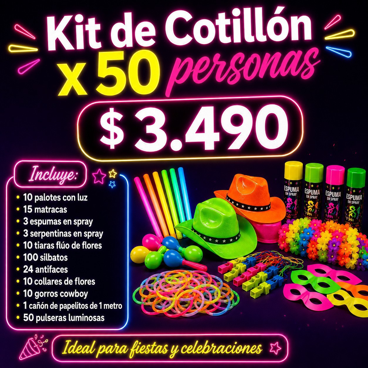 Kit Combo Cotillón 50 Personas