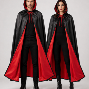 Pack x2 Capa Vampiro Unisex Adulto 120 Cm Negra Roja Halloween